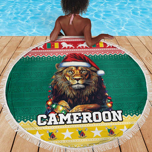 Cameroon Christmas Beach Blanket Lion African Santa