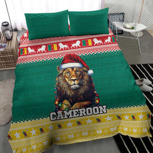 Cameroon Christmas Bedding Set Lion African Santa