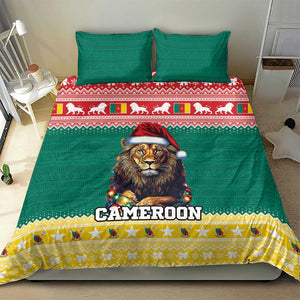 Cameroon Christmas Bedding Set Lion African Santa