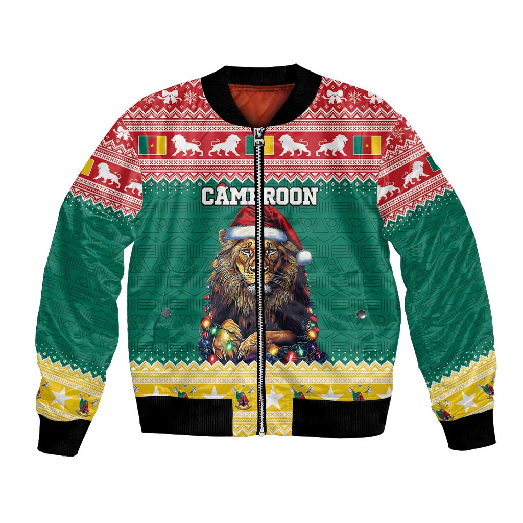 Cameroon Christmas Bomber Jacket Lion African Santa