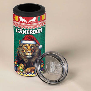 Cameroon Christmas 4 in 1 Can Cooler Tumbler Lion African Santa