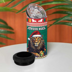 Cameroon Christmas 4 in 1 Can Cooler Tumbler Lion African Santa