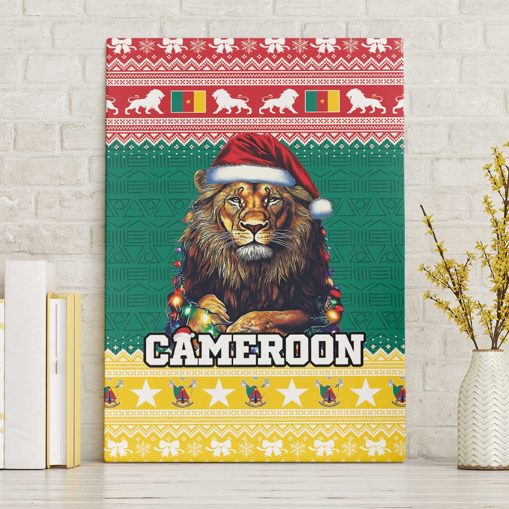 Cameroon Christmas Canvas Wall Art Lion African Santa