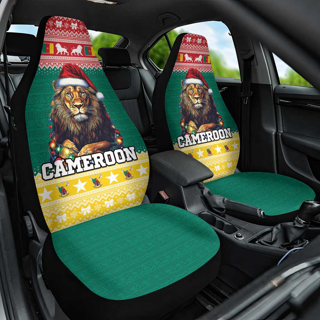 Cameroon Christmas Car Seat Cover Lion African Santa