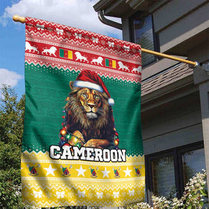 Cameroon Christmas Garden Flag Lion African Santa