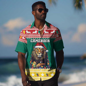 Cameroon Christmas Hawaiian Shirt Lion African Santa