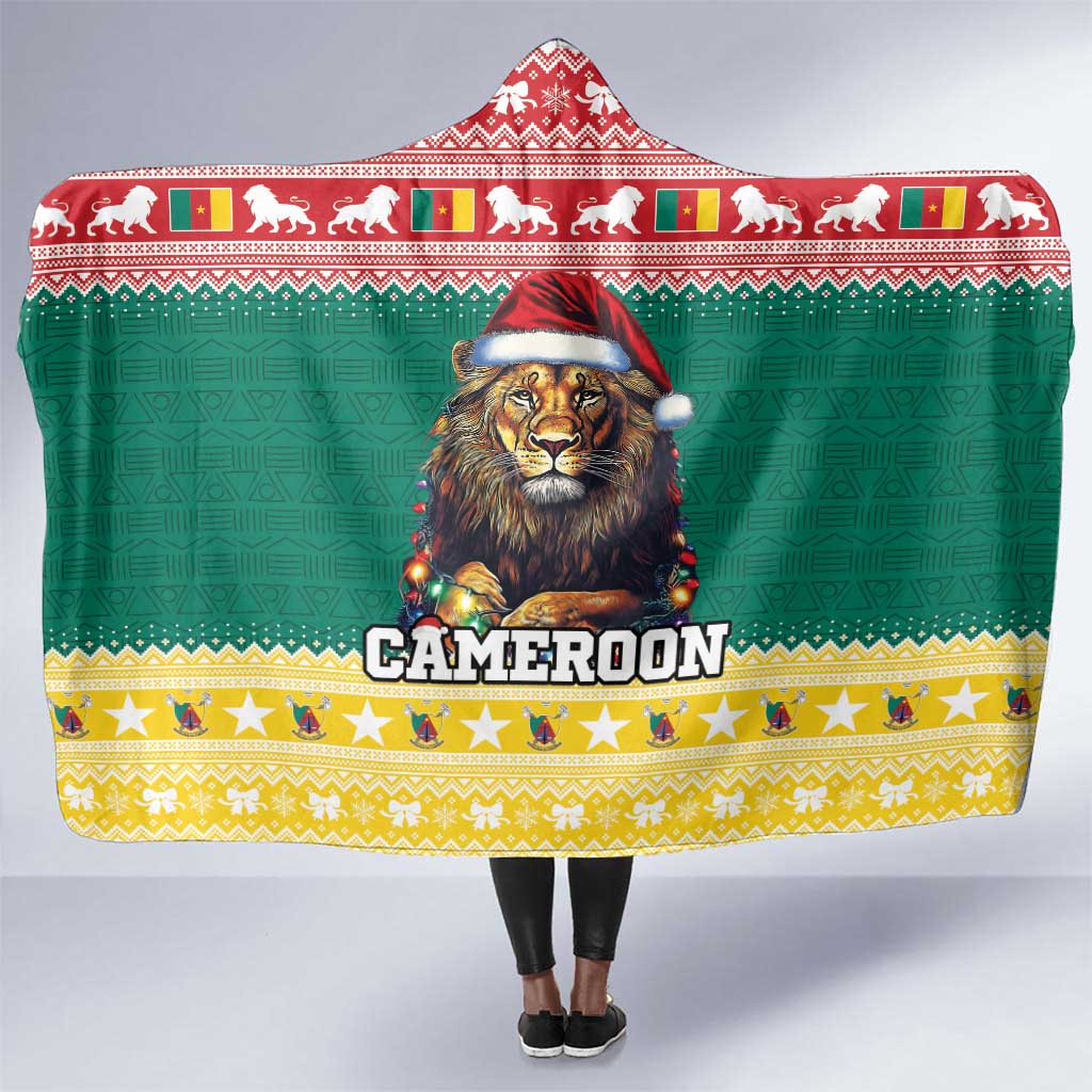 Cameroon Christmas Hooded Blanket Lion African Santa