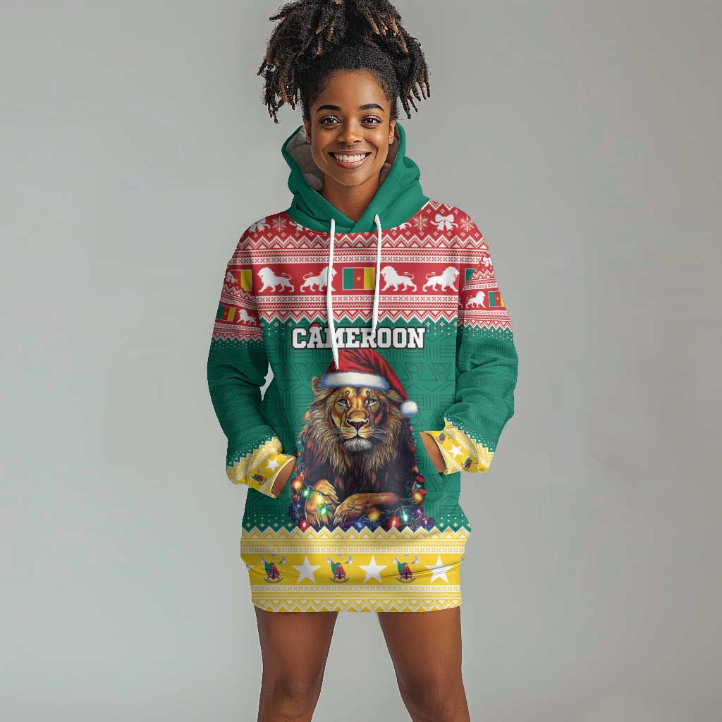 Cameroon Christmas Hoodie Dress Lion African Santa