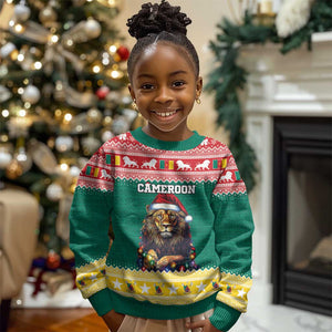 Cameroon Christmas Kid Ugly Christmas Sweater Lion African Santa