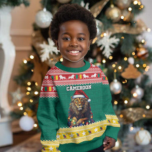 Cameroon Christmas Kid Ugly Christmas Sweater Lion African Santa