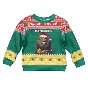 Cameroon Christmas Kid Ugly Christmas Sweater Lion African Santa