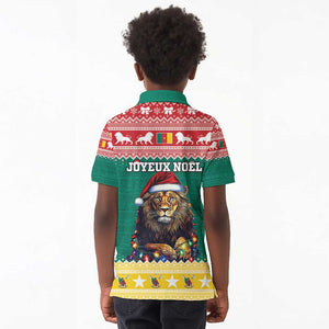 Cameroon Christmas Kid Polo Shirt Lion African Santa