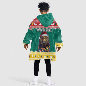 Cameroon Christmas Kid Wearable Blanket Hoodie Lion African Santa