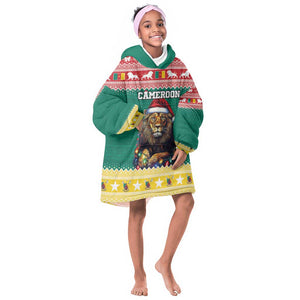 Cameroon Christmas Kid Wearable Blanket Hoodie Lion African Santa