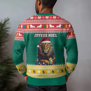 Cameroon Christmas Ugly Christmas Sweater Lion African Santa