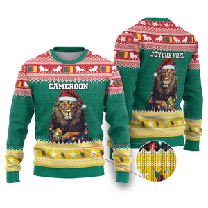 Cameroon Christmas Ugly Christmas Sweater Lion African Santa