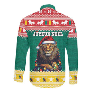 Cameroon Christmas Long Sleeve Button Shirt Lion African Santa