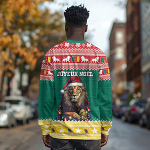 Cameroon Christmas Long Sleeve Shirt Lion African Santa