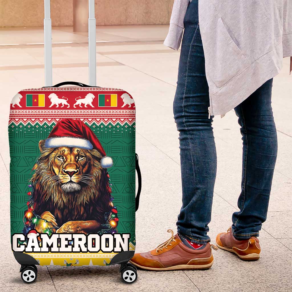 Cameroon Christmas Luggage Cover Lion African Santa