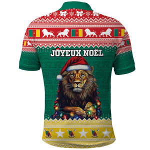 Cameroon Christmas Polo Shirt Lion African Santa