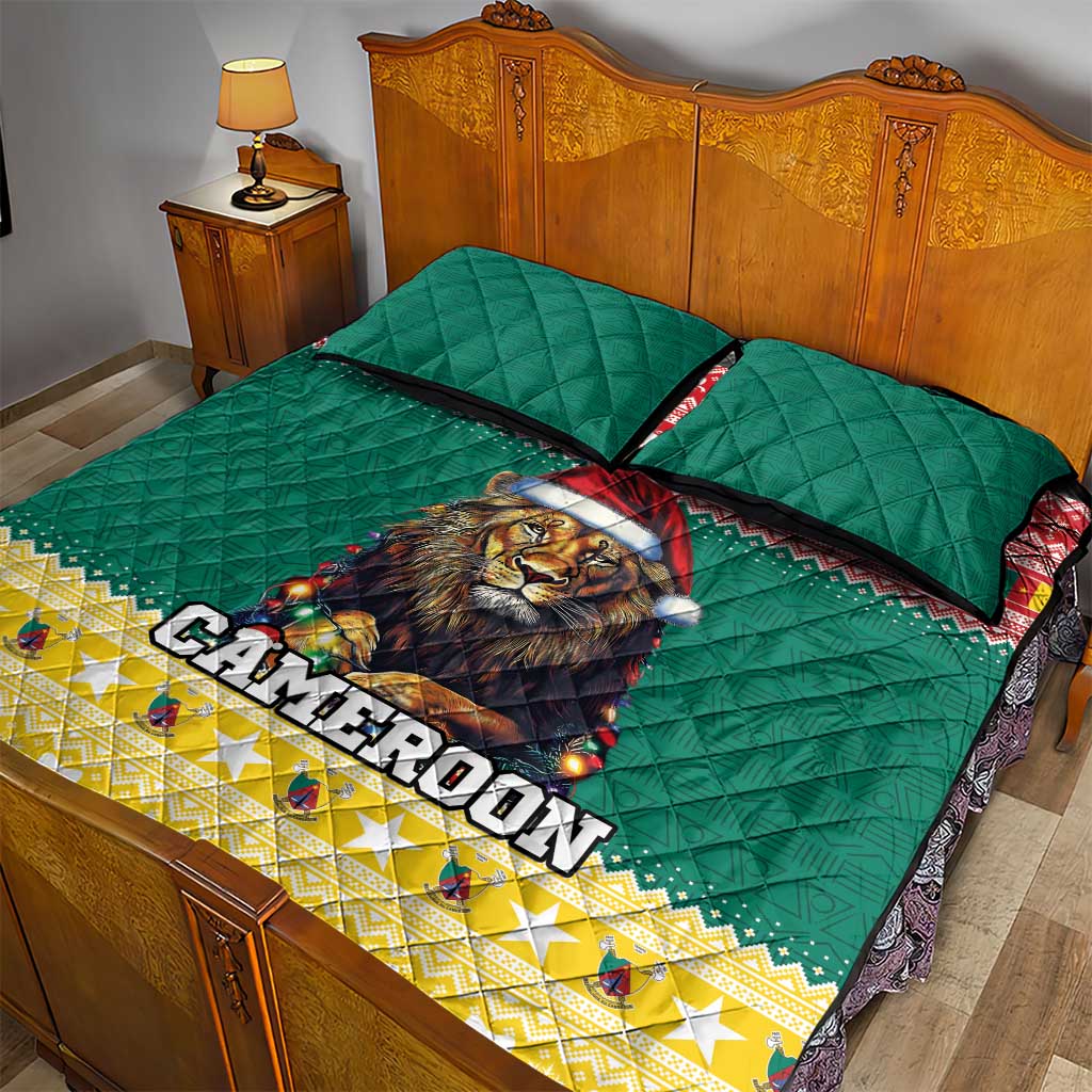 Cameroon Christmas Quilt Bed Set Lion African Santa