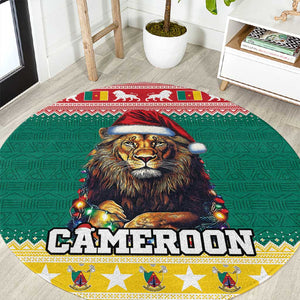 Cameroon Christmas Round Carpet Lion African Santa