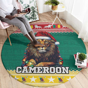 Cameroon Christmas Round Carpet Lion African Santa