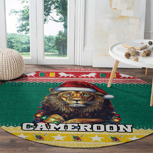 Cameroon Christmas Round Carpet Lion African Santa