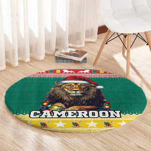 Cameroon Christmas Round Carpet Lion African Santa