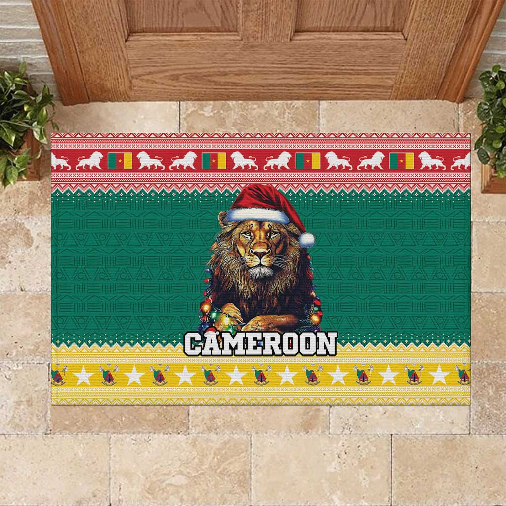 Cameroon Christmas Rubber Doormat Lion African Santa