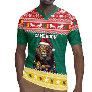 Cameroon Christmas Rugby Jersey Lion African Santa