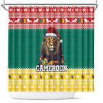 Cameroon Christmas Shower Curtain Lion African Santa