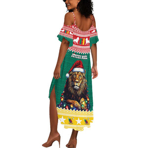 Cameroon Christmas Summer Maxi Dress Lion African Santa