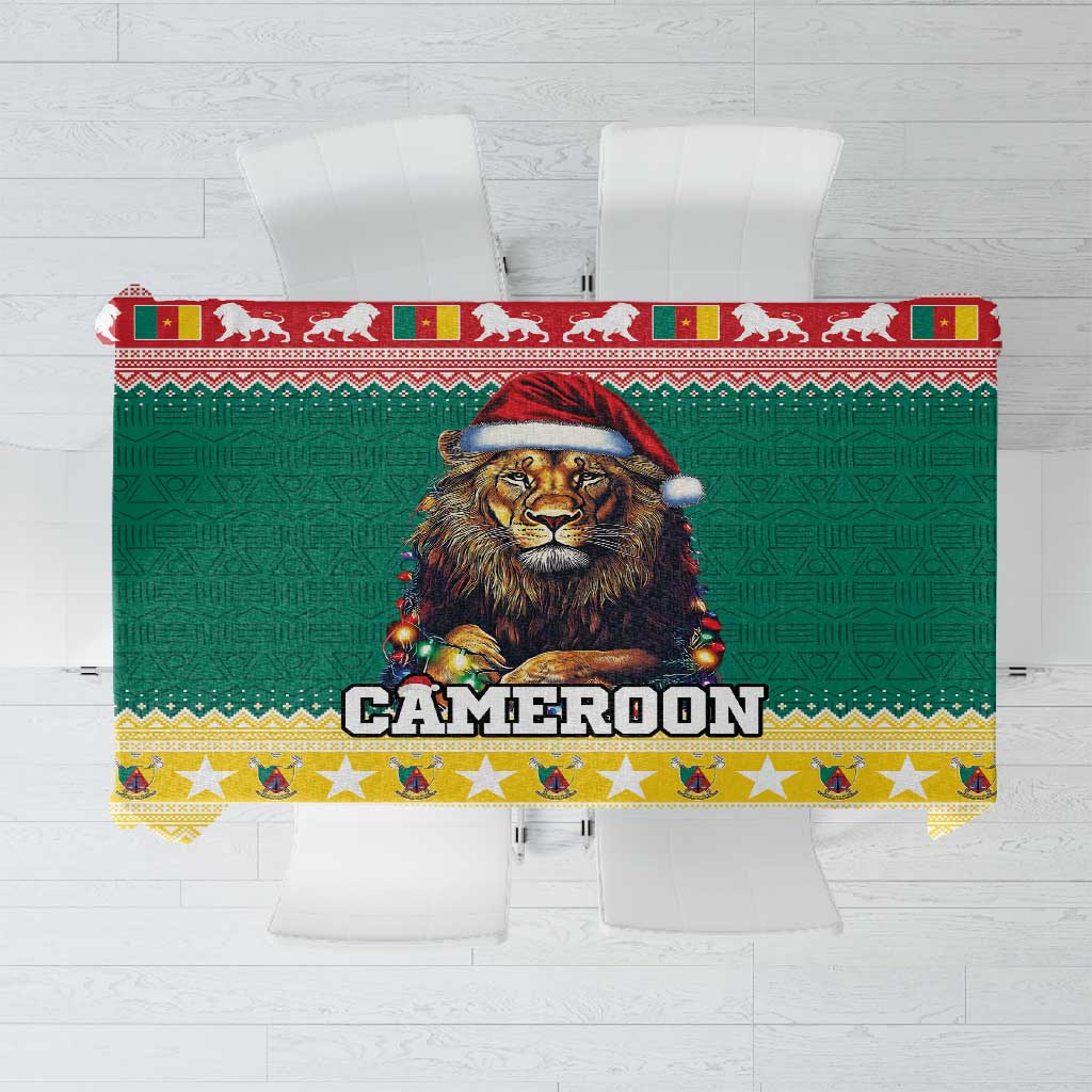 Cameroon Christmas Tablecloth Lion African Santa