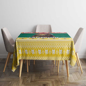 Cameroon Christmas Tablecloth Lion African Santa