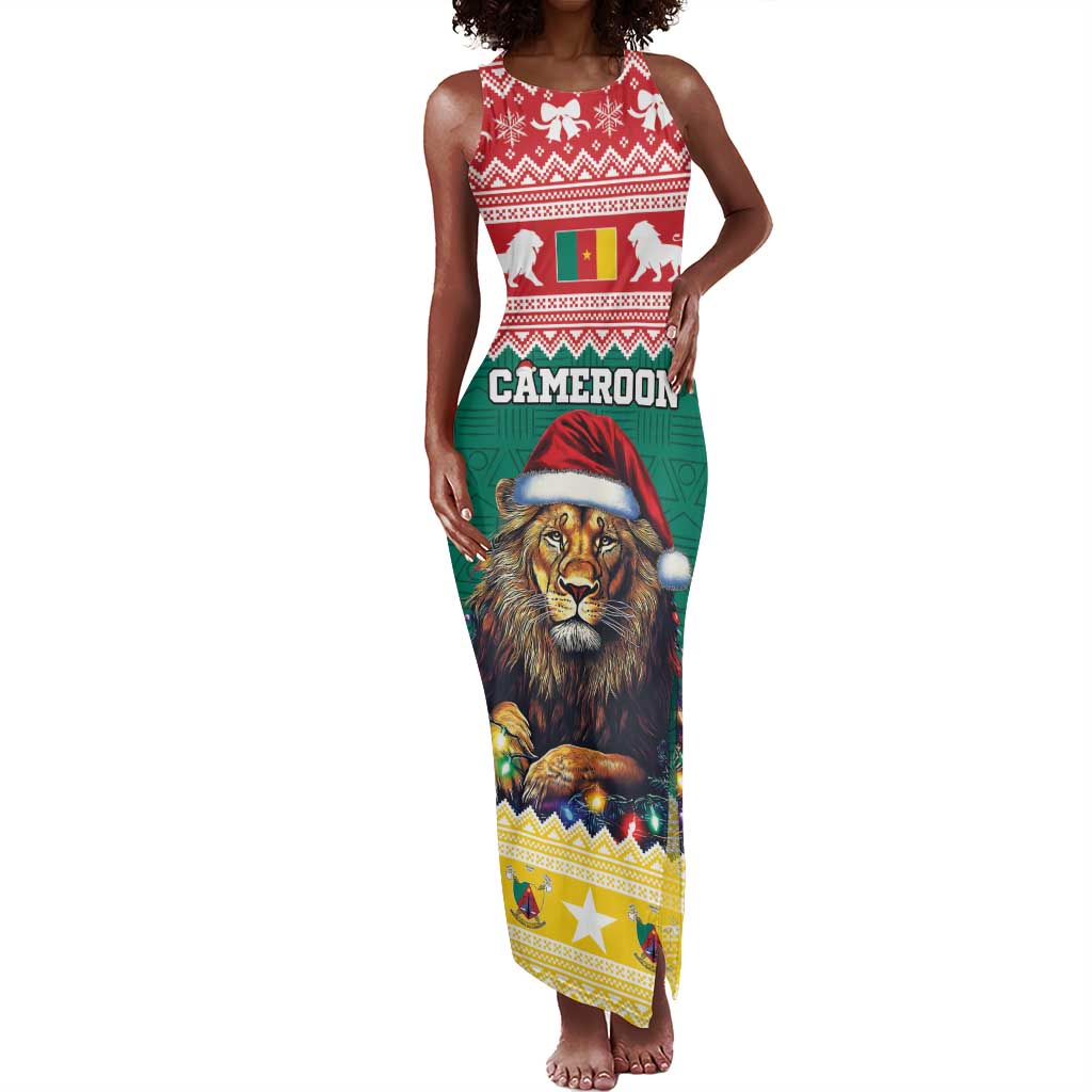 Cameroon Christmas Tank Maxi Dress Lion African Santa