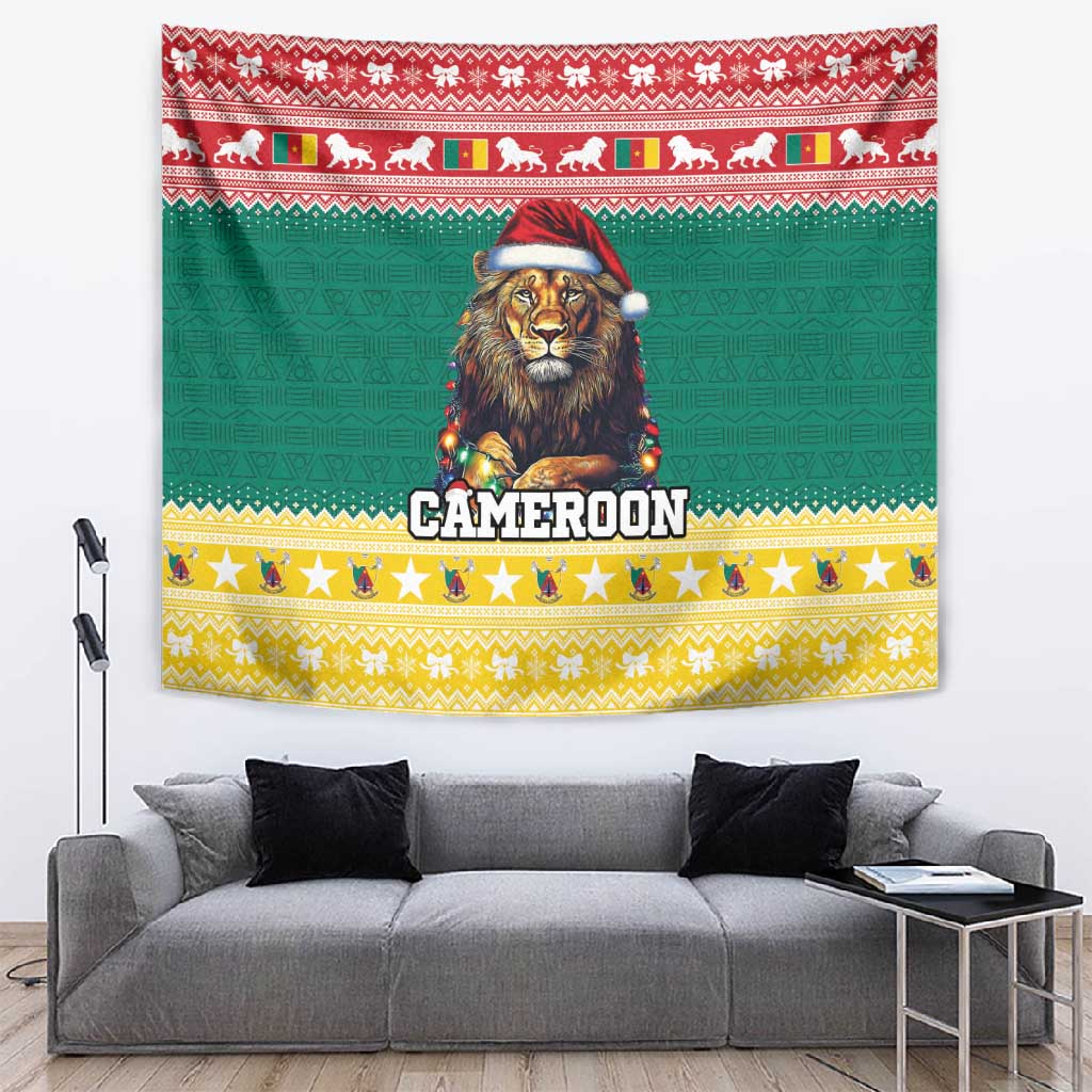 Cameroon Christmas Tapestry Lion African Santa