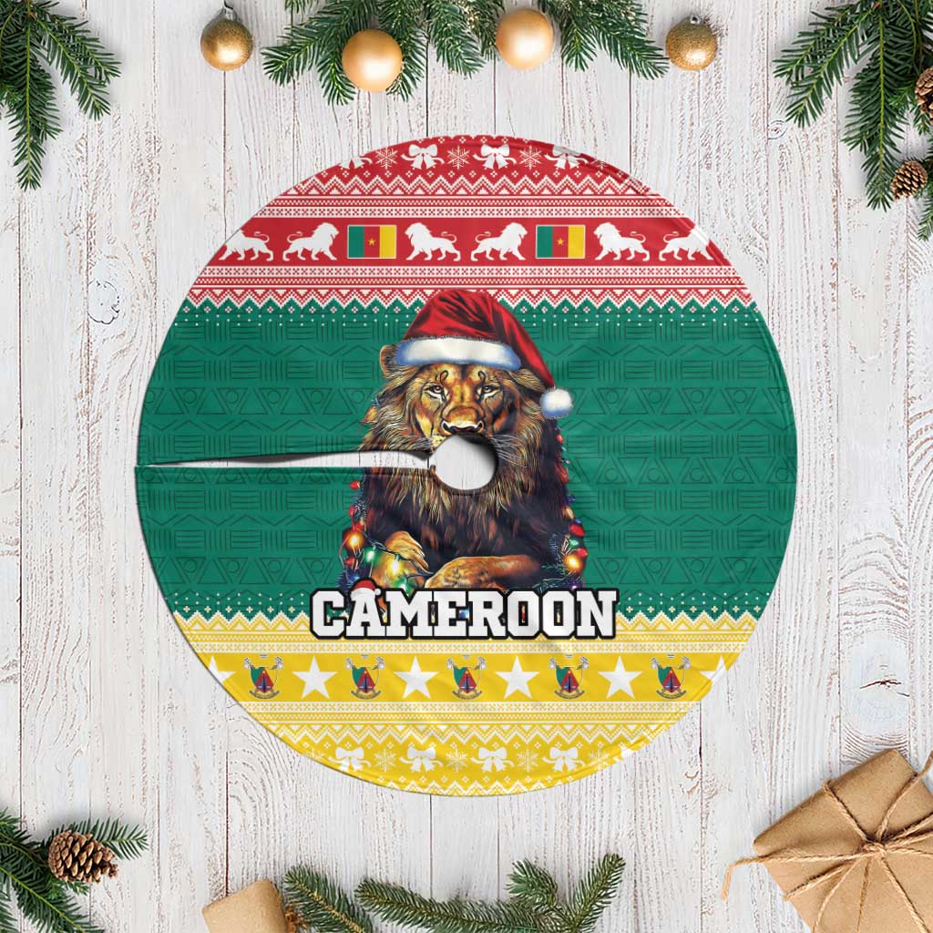 Cameroon Christmas Tree Skirt Lion African Santa