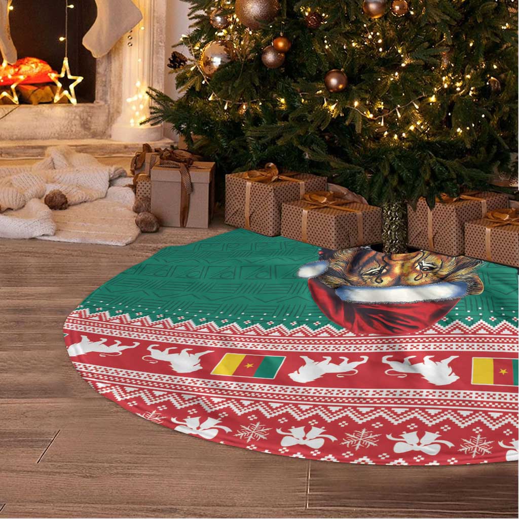 Cameroon Christmas Tree Skirt Lion African Santa
