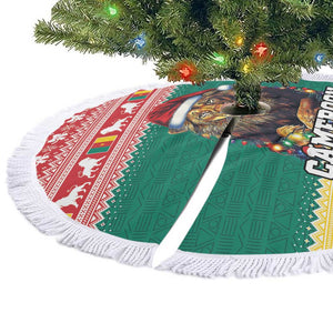 Cameroon Christmas Tree Skirt Lion African Santa