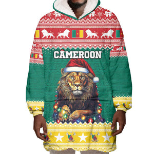 Cameroon Christmas Wearable Blanket Hoodie Lion African Santa