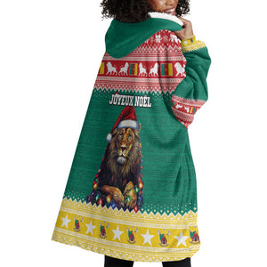 Cameroon Christmas Wearable Blanket Hoodie Lion African Santa