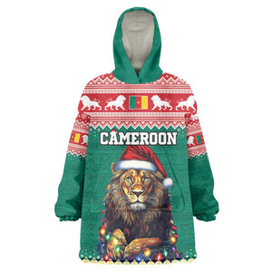 Cameroon Christmas Wearable Blanket Hoodie Lion African Santa