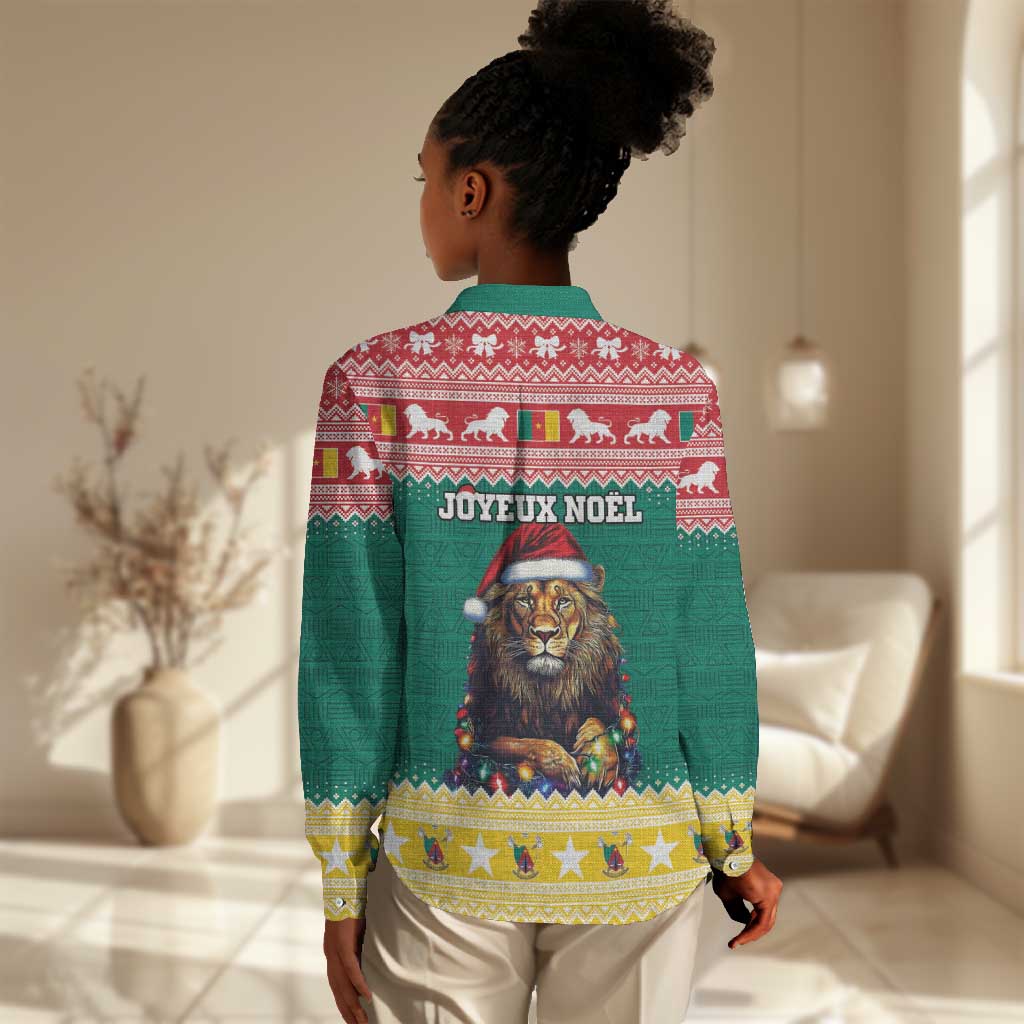 Cameroon Christmas Women Casual Shirt Lion African Santa LT15