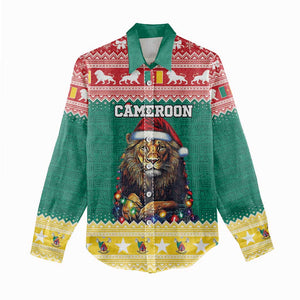 Cameroon Christmas Women Casual Shirt Lion African Santa