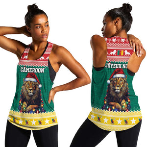 Cameroon Christmas Women Racerback Tank Lion African Santa