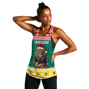 Cameroon Christmas Women Racerback Tank Lion African Santa