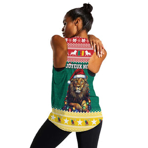 Cameroon Christmas Women Racerback Tank Lion African Santa