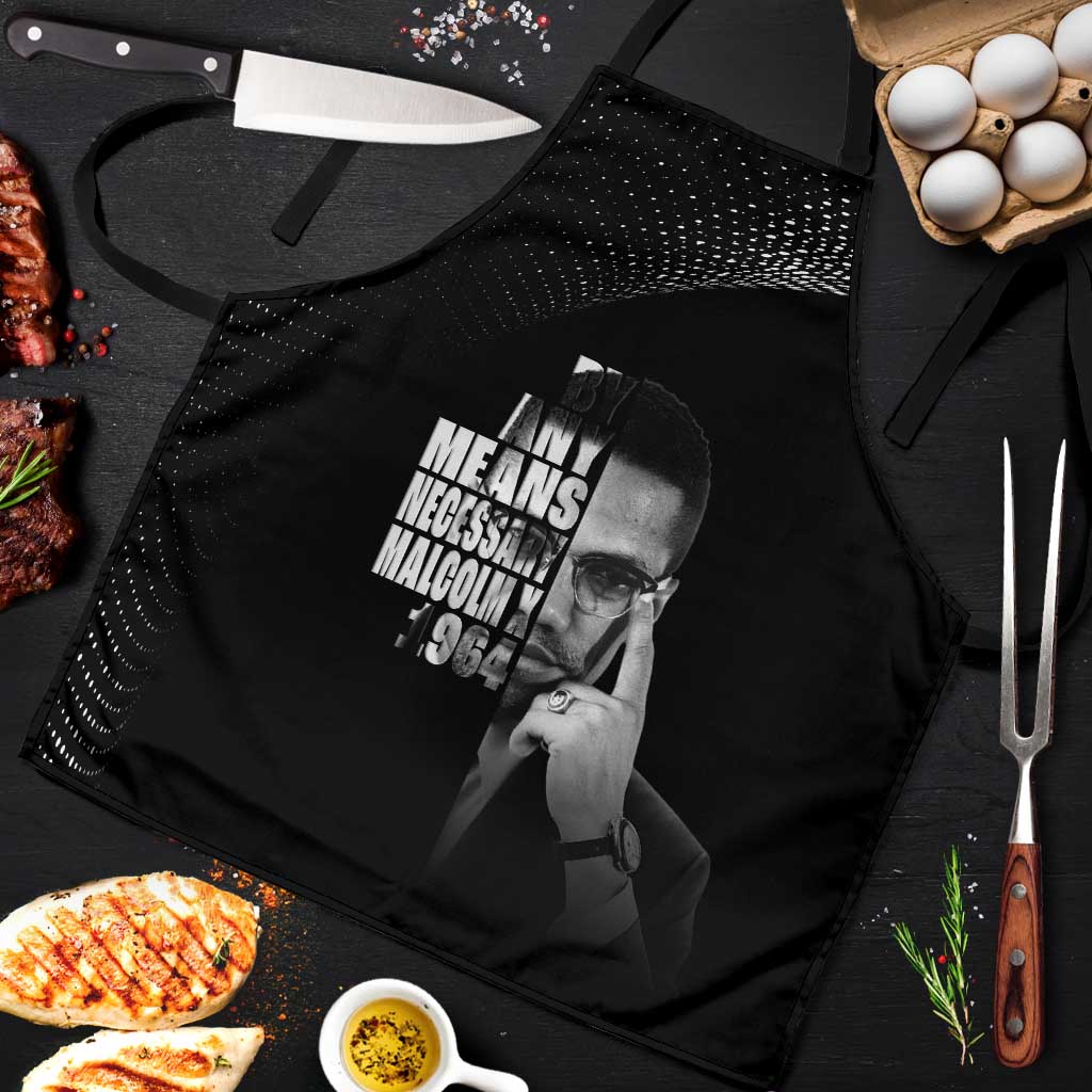 Malcolm X El-Hajj Malik El-Shabazz Apron By Any Means Necessary