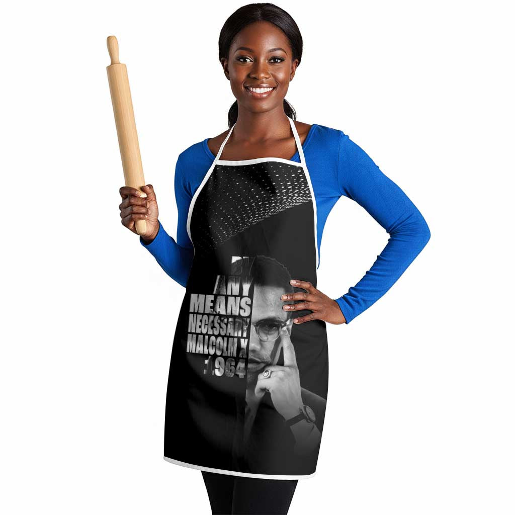Malcolm X El-Hajj Malik El-Shabazz Apron By Any Means Necessary